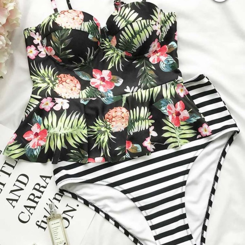 Cupshe - Floral Tankini Set
